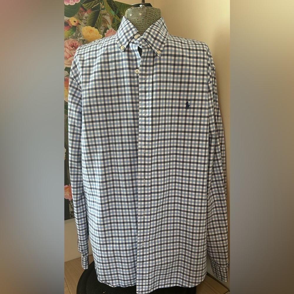 RALPH LAUREN BLUE LABEL GINGHAM OXFORD STYLE SHIRT XL. TIMELESS, POLISHED - Picture 2 of 9